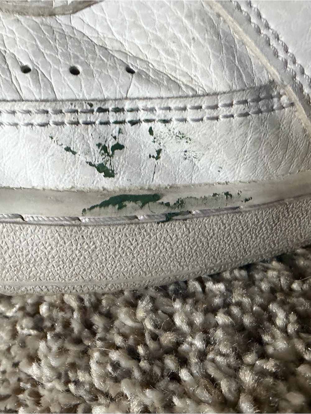 Nike White High-Top Sneakers with Iridescent Blue-Purple Swoosh - Picture 5 of 6